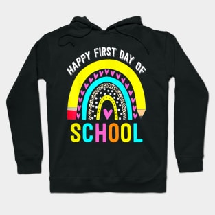 Happy First Day Of School Rainbow Leopard Back To School Hoodie